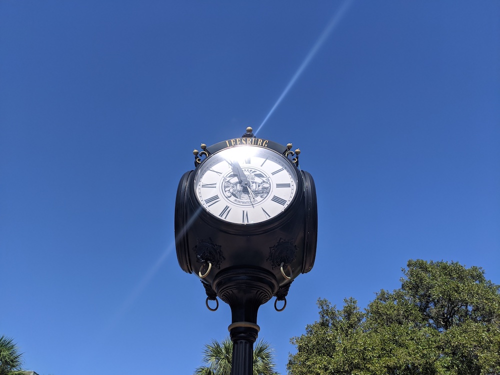 Leesburg Clock Outside Of City Hall