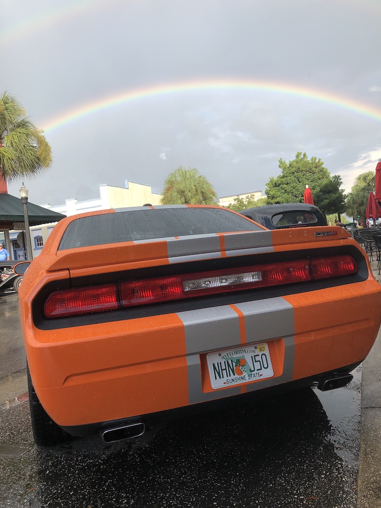 Rainbow Over Challenger SRT8 At Leesburg Car Show