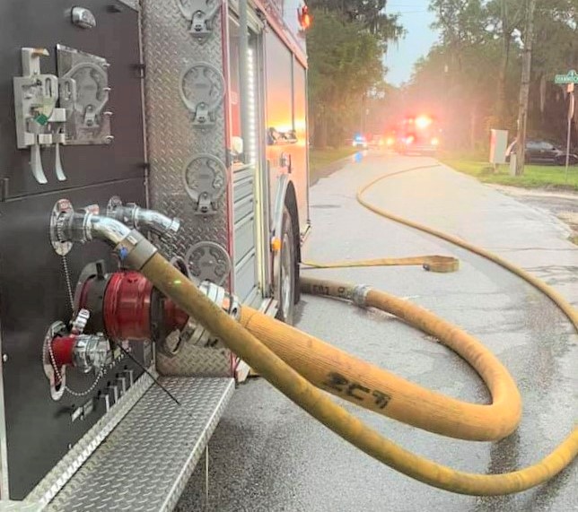 Firefighters from three local departments battle blaze in Leesburg residence