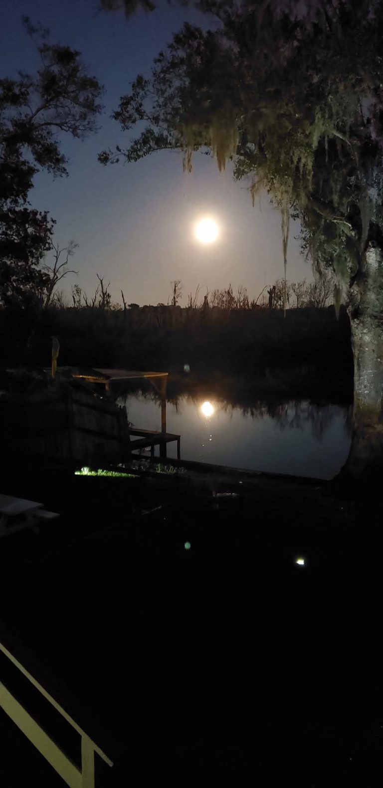 Moonrise Over Venetian Village In Tavares