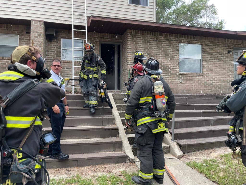 Firefighters had to force their way into the unattended apartment