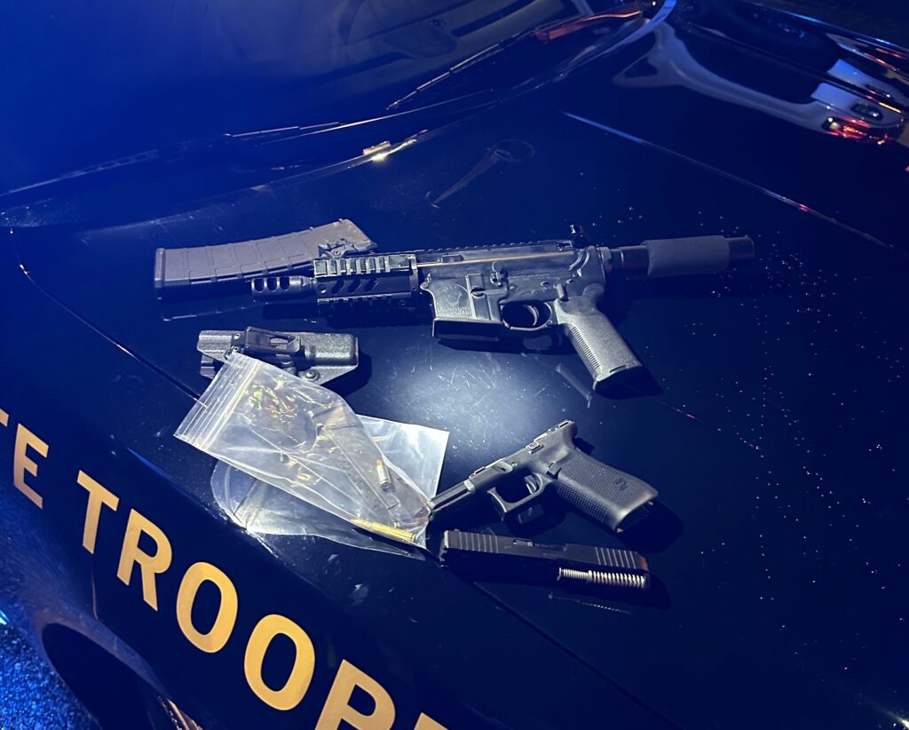 These guns were found in the Leesburg mans vehicle