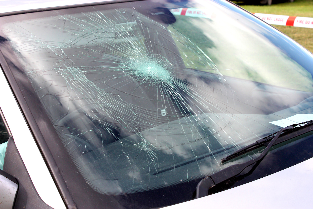 broken windshield