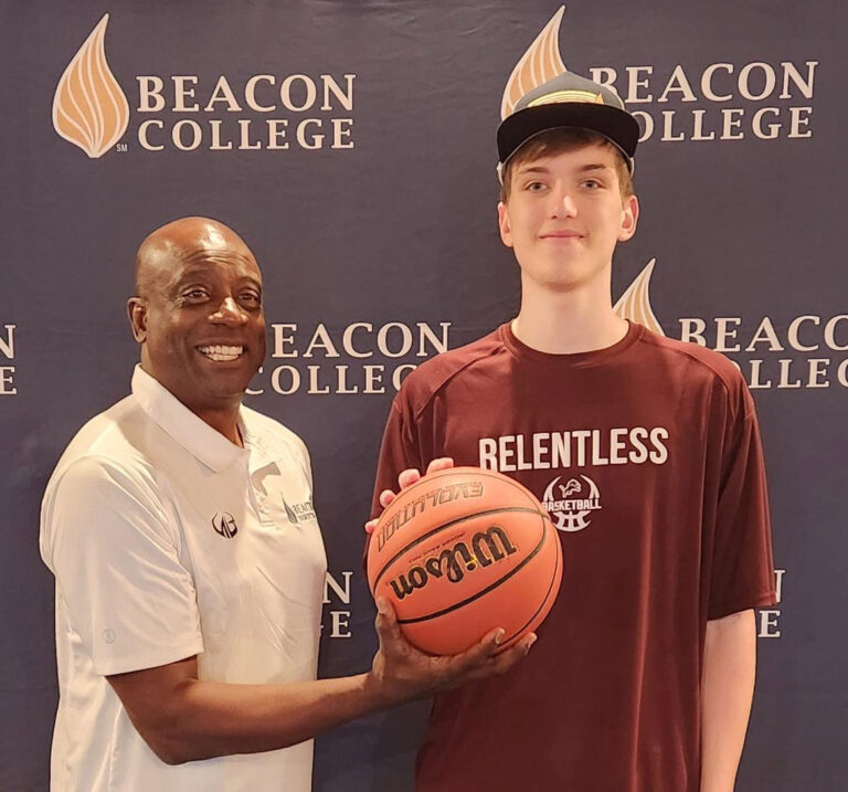 Beacon College men's basketball coach welcoms Caleb Whitlock as the school's first athletic recruit