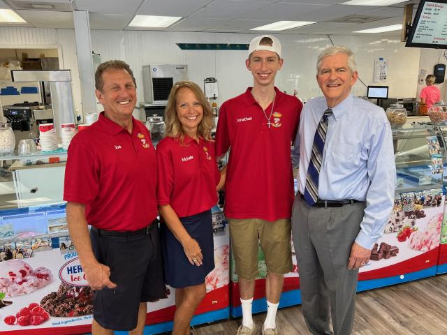 Congressman Daniel Webster, far right, paid a visit to Icy King in Leesburg
