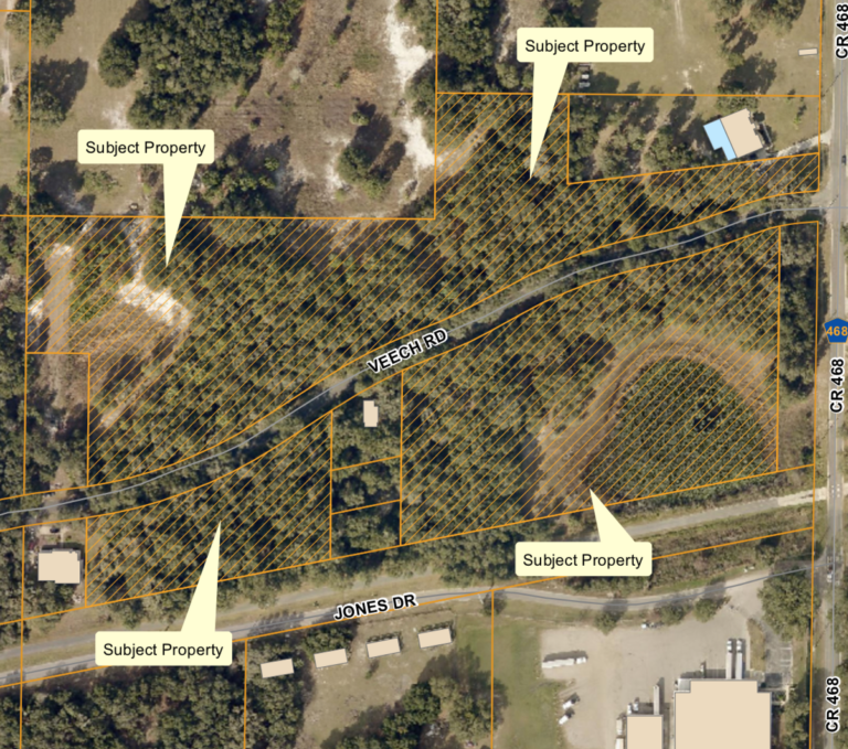 The proposed subdivison off of County Road 468 and Jones Drive will contain25 single family homes