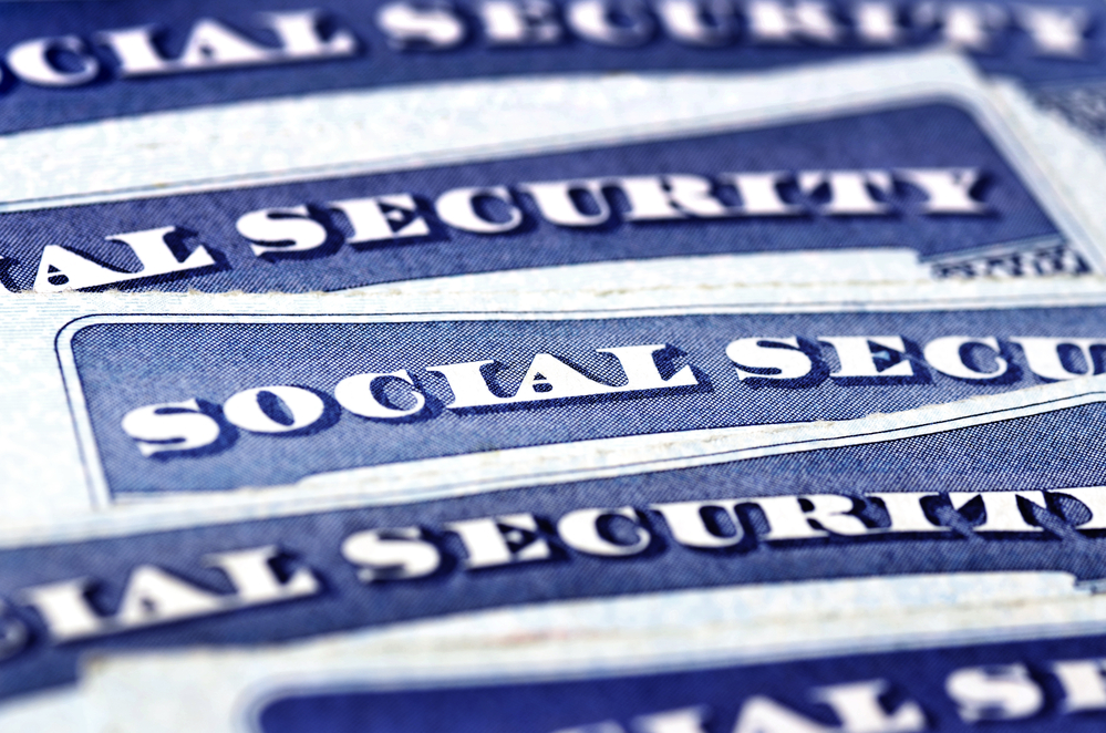 Social Security Cards Representing Finances and Retirement