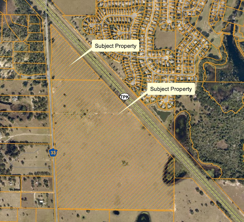The 371 unit subdivision will be located west of the Florida Turnpike and east of County Road 33