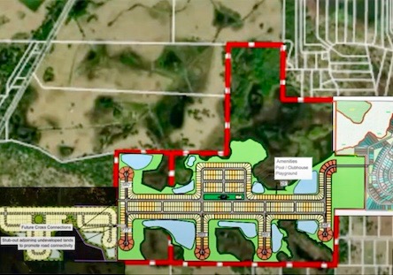 The proposed subdivision is outlined in red on the above map.