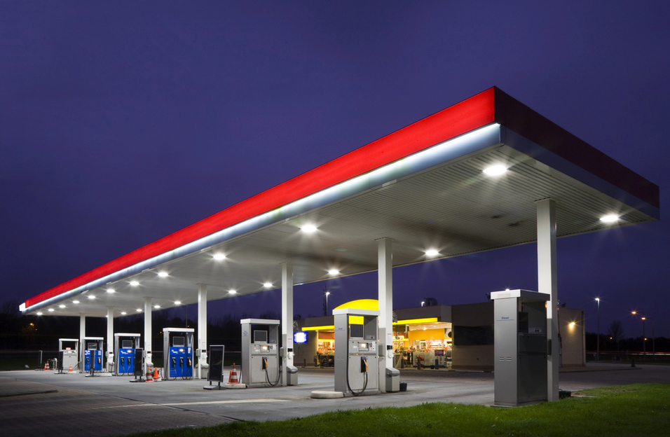 Gas station at night