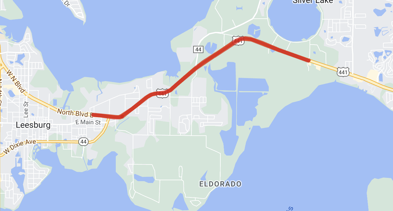 Stretch of U.S. Hwy 441 in Leesburg that will be resurfaced. (Photo: Google)