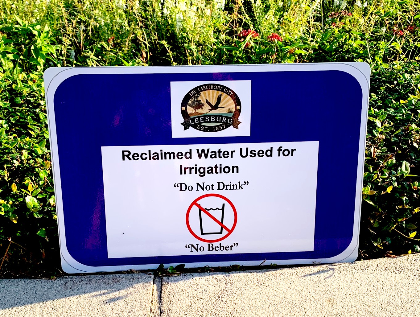 Reclaimed Water sign 1