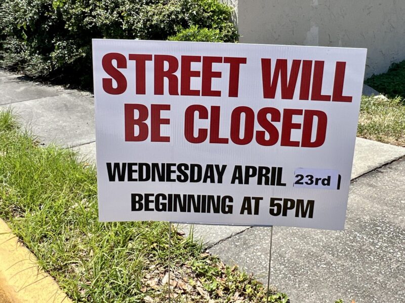 Bikefest Closing sign