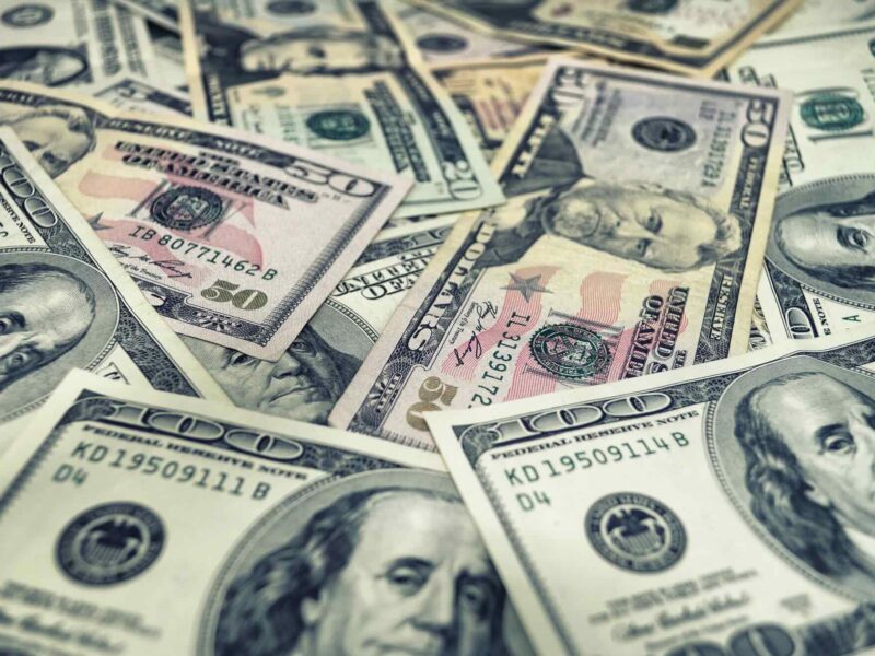 Pile of U.S. currency/money/cash