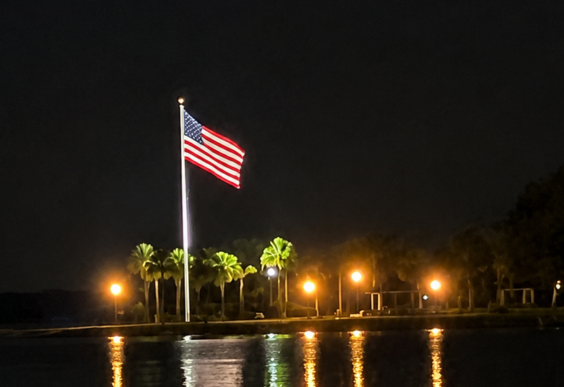 This large flag and flag pole have been put up to celebrate America s 250th anniversary